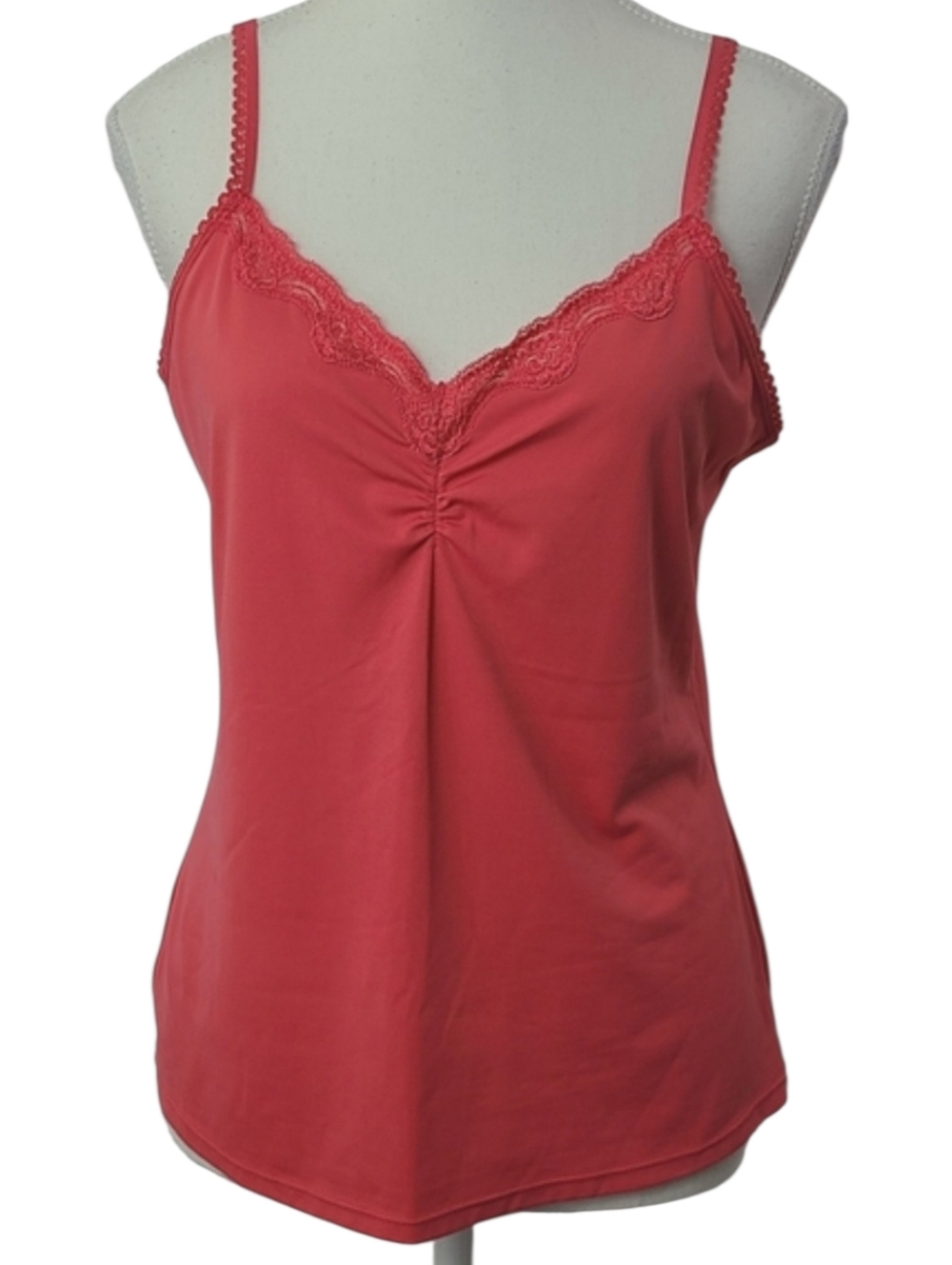 Sentiments Pink Lace Trim Camisole Size L Cami Tank Top Y2K Coquette